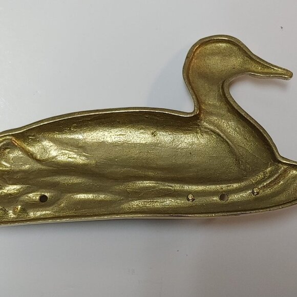 Duck Mallard Wall Mount Key Solid Brass Hanger Rack FARM HOUSE DECOR - Picture 4 of 7